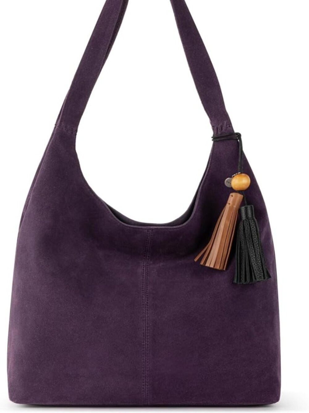 The Sak Huntley Hobo Aubergine Purple Suede Leather Shoulder Bag NWT